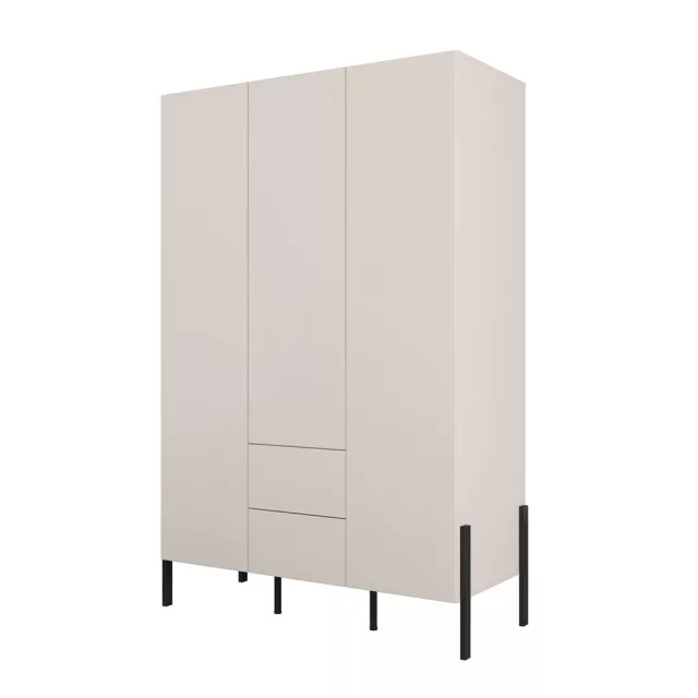 Jukon S három ajtós, két fiókos gardróbszekrény (24KSND19) - kasmír