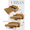 Urban két üléses, ágyazható kanapé - barna