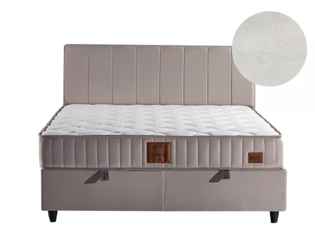 KAMILLA boxspring ágy - 180 x 200 cm - bézs