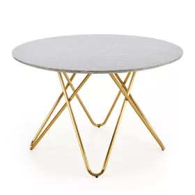   BONELLO - Kerek asztal (120 cm) hamuszürke márvány minta/arany