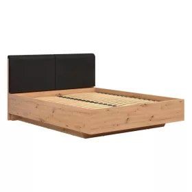   BRW LAMEA ágy 160 x 200 (ágyráccsal, ágyneműtartóval) - artisan tölgy/fekete