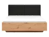 BRW LAMEA ágy 160 x 200 (ágyráccsal, ágyneműtartóval) - artisan tölgy/fekete