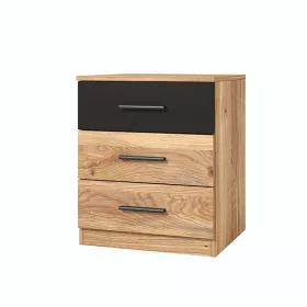 Beta éjjeliszekrény (22MW1622) - mauvella tölgy/fekete