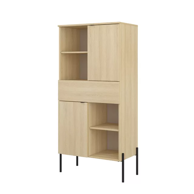 Ore két ajtós, egy fiókos magas szekrény (24LGOG42) - lindberg tölgy