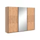 BRW LAMEA tolóajtós gardróbszekrény 270 cm, tükörrel (SZF3D/270/210/3) - artisan tölgy