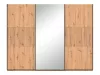 BRW LAMEA tolóajtós gardróbszekrény 270 cm, tükörrel (SZF3D/270/210/3) - artisan tölgy