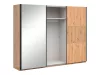 BRW LAMEA tolóajtós gardróbszekrény 270 cm, tükörrel (SZF3D/270/210/3) - artisan tölgy