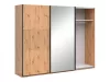 BRW LAMEA tolóajtós gardróbszekrény 270 cm, tükörrel (SZF3D/270/210/3) - artisan tölgy
