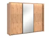 BRW LAMEA tolóajtós gardróbszekrény 270 cm, tükörrel (SZF3D/270/210/3) - artisan tölgy