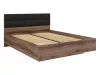 BRW Kassel B1 ágy 160x200  - kolostor tölgy/fekete tölgy