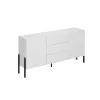 Jukon két ajtós, három fiókos komód 180 (2497ND26) - fehér szupermatt