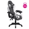 Irodai/gamer szék RGB LED világítással, fekete/fehér, JOVELA