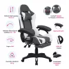 Irodai/gamer szék RGB LED világítással, fekete/fehér, JOVELA