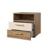Vertina két fiókos éjjeliszekrény (24DBNH22) -  vadtölgy / bézs