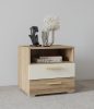 Vertina két fiókos éjjeliszekrény (24DBNH22) -  vadtölgy / bézs