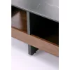 VICKER dohányzóasztal puffokkal (fekete márvány/dió/sötét kőris)