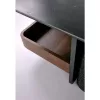 VICKER dohányzóasztal puffokkal (fekete márvány/dió/sötét kőris)