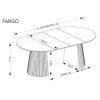 FARGO - Kerek bővíthető étkezőasztal (120-210 cm) - természetes fa