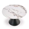GARET kerek asztal, fehér márvány / fekete
