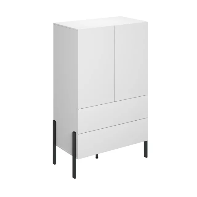 Jukon S két ajtós, két fiókos szekrény (2497ND38) - fehér szupermatt