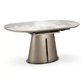   ROBINSON bővíthető étkezőasztal (160-200 cm) - bézs márvány / cappuccino / fekete