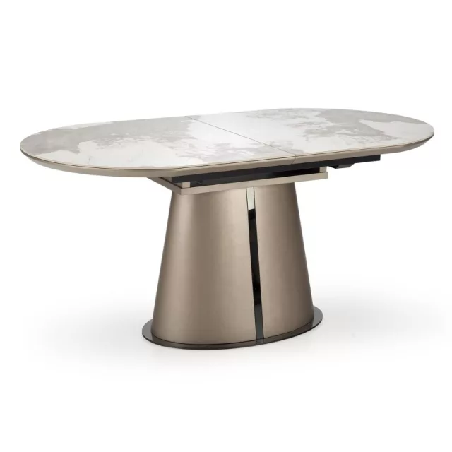 ROBINSON bővíthető étkezőasztal (160-200 cm) - bézs márvány / cappuccino / fekete