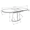 ROBINSON bővíthető étkezőasztal (160-200 cm) - bézs márvány / cappuccino / fekete