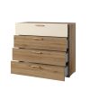 Vertina négy fiókos komód (24DBNH27) - vadtölgy/bézs