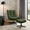 KASPER relax fotel lábtartóval - sötétzöld 