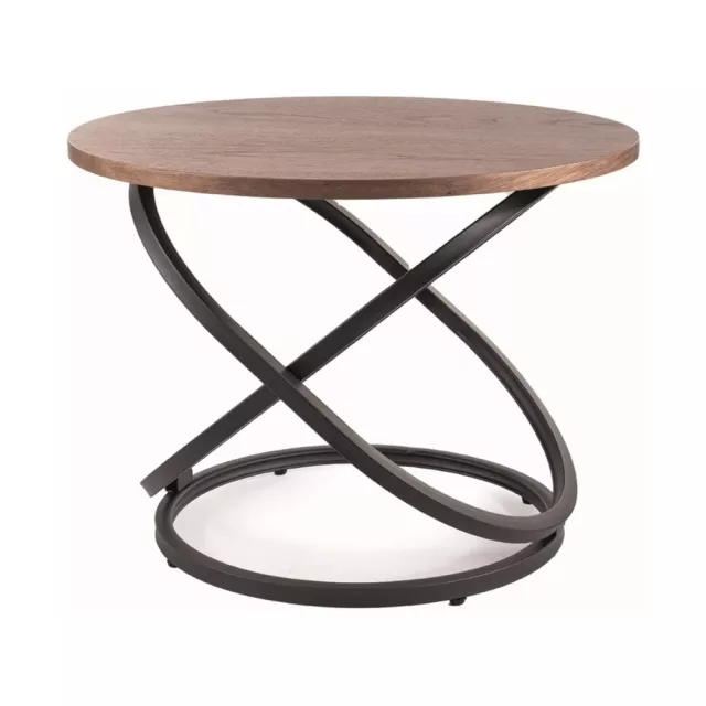 EOS D kerek dohányzóasztal - dió / fekete