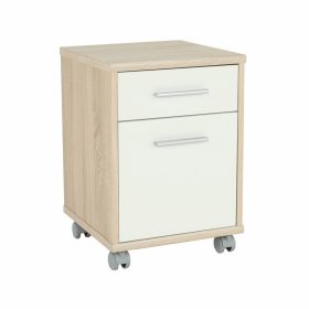   JOHAN 2 NEW 07 gurulós irodai konténer - sonoma tölgy/fehér