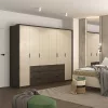 Mola 6 ajtós, 6 fiókos gardróbszekrény (24D1OI29) világos bézs/dunin tölgy