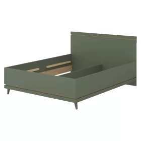   Scandi franciaágy keret 160 cm (24GDOH31) - fakó zöld/tölgy