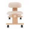 Ergonomikus térdelőszék, krémszínű/bükkfa, GROCO