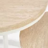 OREO - Dohányzóasztal szett - travertin / fehér