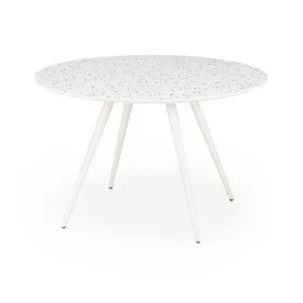 ARAMIS - Kerek asztal (120 cm) terrazzo minta/fehér
