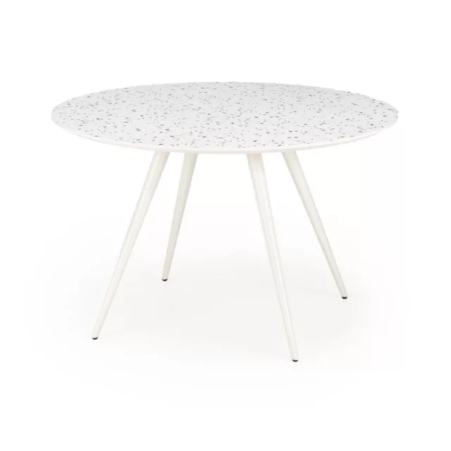 ARAMIS - Kerek asztal (120 cm) terrazzo minta/fehér
