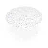 ARAMIS - Kerek asztal (120 cm) terrazzo minta/fehér