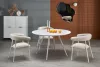 ARAMIS - Kerek asztal (120 cm) terrazzo minta/fehér
