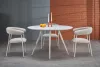 ARAMIS - Kerek asztal (120 cm) terrazzo minta/fehér