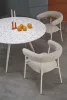 ARAMIS - Kerek asztal (120 cm) terrazzo minta/fehér