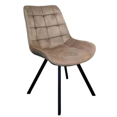 Étkezőszék, szürkésbarna Taupe Velvet szövet/fekete, SAMIRA