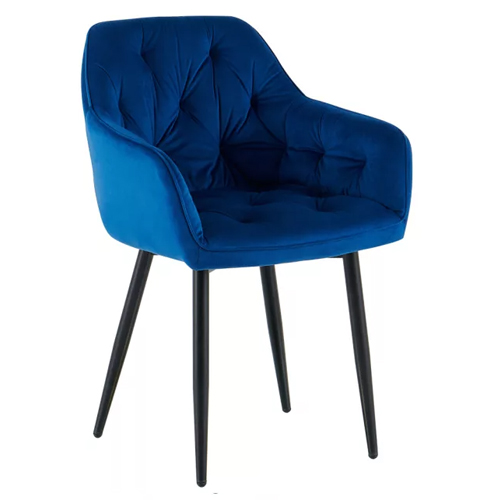 Dizájnos fotel, kék Velvet szövet, FEDRIS 2 NEW