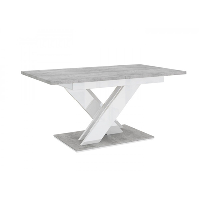 BRONX - Étkezőasztal - beton/magasfényű fehér