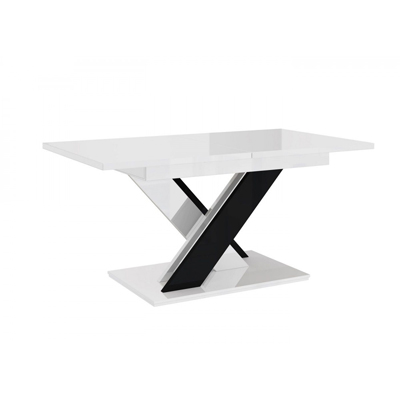 BRONX - Étkezőasztal - magasfényű fehér/magasfényű fekete