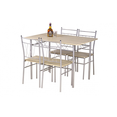 FAUST - Étkezőszett (asztal+4 szék) sonoma tölgy/szürke