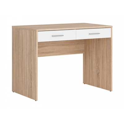 NEPO PLUS két fiókos íróasztal - sonoma tölgy/fehér (BIU2S)