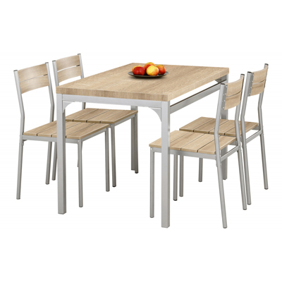 MALCOLM - Étkezőgarnitúra (asztal+4 szék) sonoma tölgy