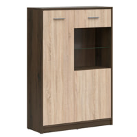 BRW NEPO PLUS vitrines szekrény - nemes tölgy/sonoma (REG1D1W/90)