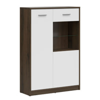 BRW NEPO PLUS vitrines szekrény - nemes tölgy/fehér (REG1D1W/90)